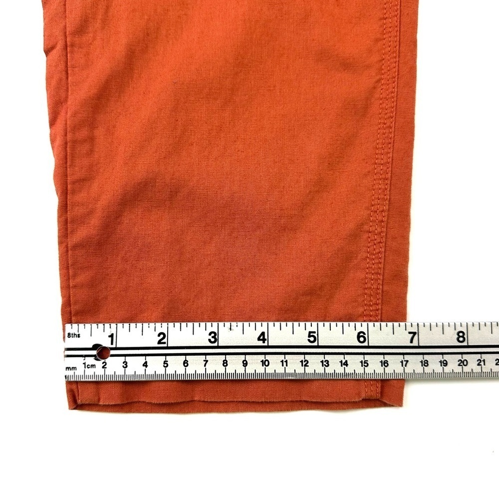 Uniqlo LINEN COTTON TAPERED womens PANTS terracotta orange 28-29 - Picture 8 of 13